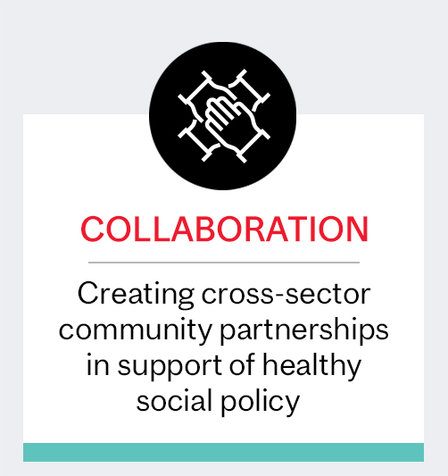Collaboration - Creating cross-sector community partnerships in support of healthy social policy