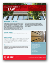 Brochure for our Graduate Programs (LLM, DCL) in Law