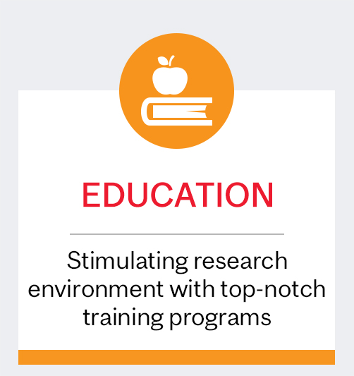 Education: Stimulating research environment with top-notch training programs