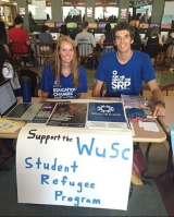 Local Committee members tabling in front of the SSMU building.